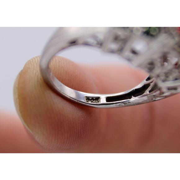 Sterling Silver Watermelon Tourmaline Ring - Picture 4 of 6